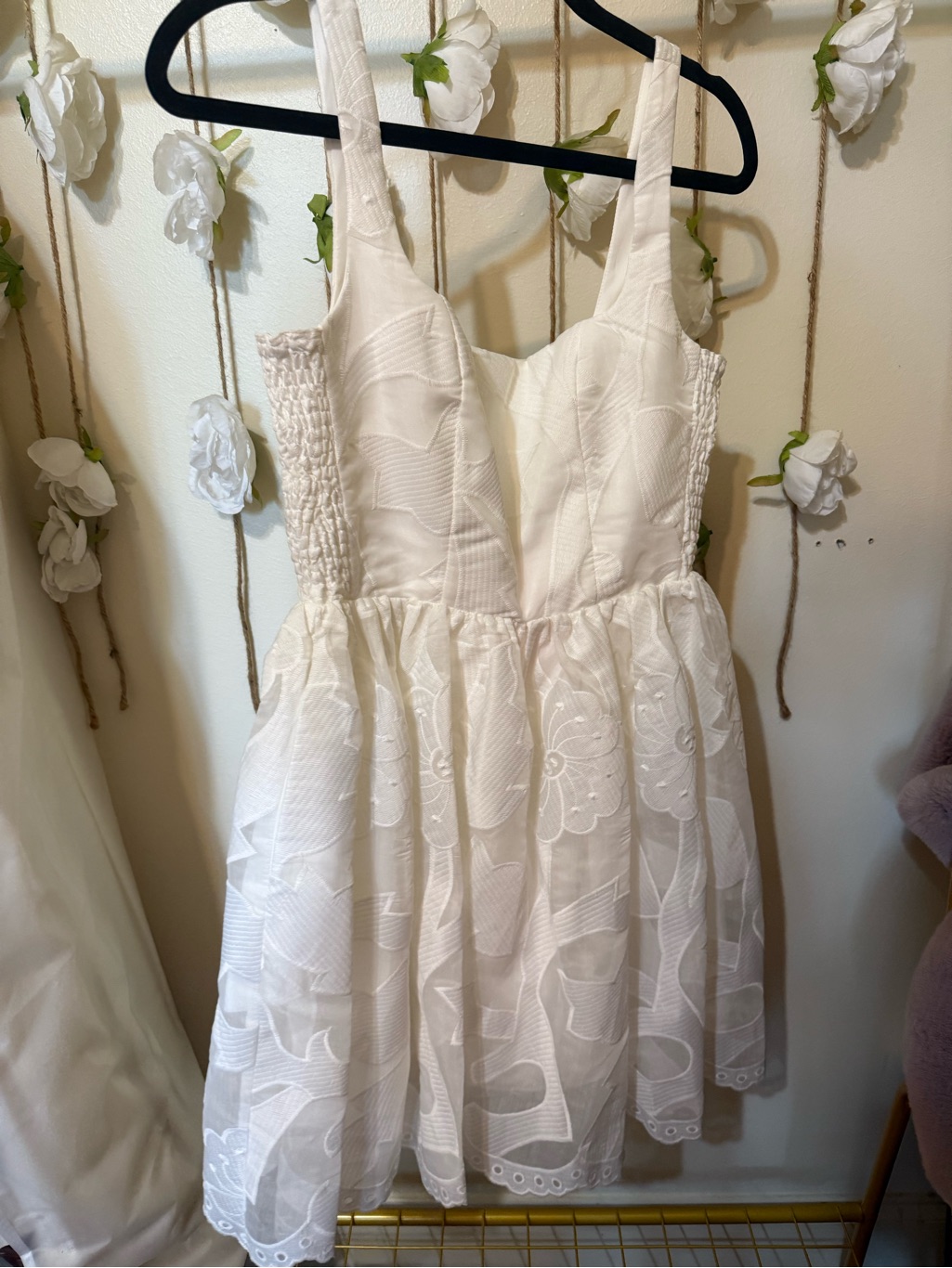 Amanda Uprichard White Embroidered Mini Dress